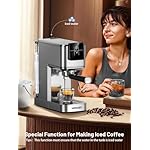 20 Bar Espresso Coffee Machine with Rapid Cold Brew Technology, Milk Frother, Touch Screen Control, Compact Water Tank, Ideal for Lattes, Cappuccinos, Americano, Home & Office Use, Stainless Steel - Image 5