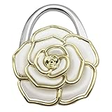 RSHuiOUXX Unique Folding Flower Pattern Fashion Table Hook Elegant Desk Purse Foldable Handbag Hook Table Portable Holder