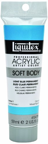 Liquitex 4124770 Professional Soft Body Acrylic Paint 2-oz Tube, Light Blue Permanent