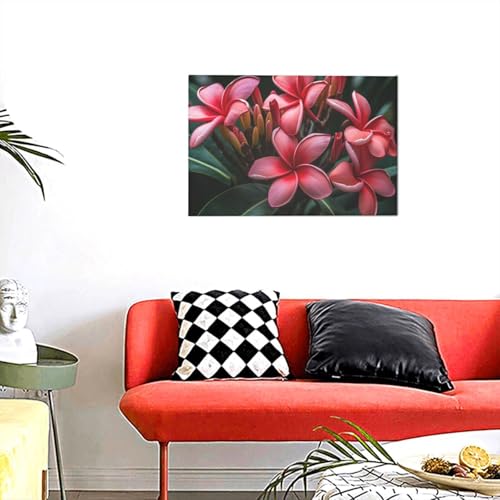 Toile murale moderne plumeria prête à être accrochée