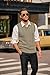 COOFANDY Men's Sweater Vest V Neck Slim Fit Casual Sleeveless Twisted Knitted Pullover Sweater, Khaki, Large