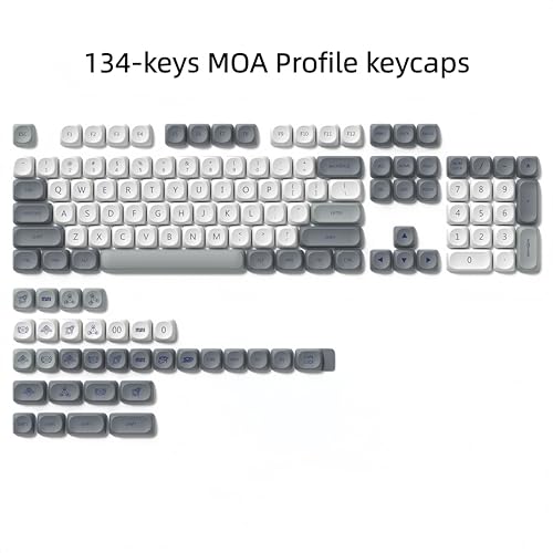 Image of dagaladoo PBT Keyboard keycaps,White /Grey moa keycaps