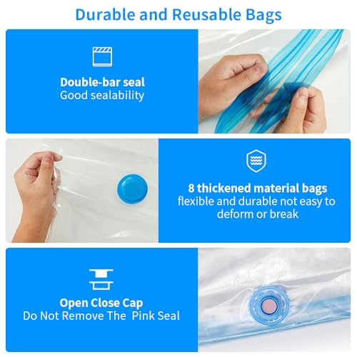 Image of Creality 3D Printer Filament Storage Bags 40 x 40 CM, Large Transparent Sealed Bags with Electric Pump Dust Proof Humidity Resistant Keeping Filament Dry, Reusable Vacuum Storage Bags 8 PCS