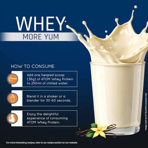 AS-IT-IS ATOM Whey Protein 1kg | 27g protein | Isolate & Concentrate | French Vanilla | USA Labdoor Certified | With Digestive Enzymes for better absorption - Image 3