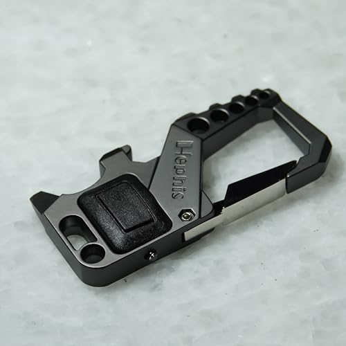 Image of Hephis Skull Heavy Duty Key Chain,Car Emergency Escape Tool, Seat belt Cutter,Bottle Opener,Carabiner Car Key Chains