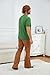 LILLIWEEN Shaggy Costume Mens Green V-Neck Short-Sleeve Shrit Corduroy Bell Bottom Flares Pants 60s 70s Vintage Costume 3XL