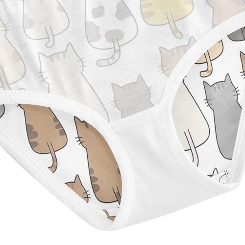Kids Underwear Girls, Cartoon Cats Toddler Girl Panties, Girls Cotton Underwear, 2T–8 Years4