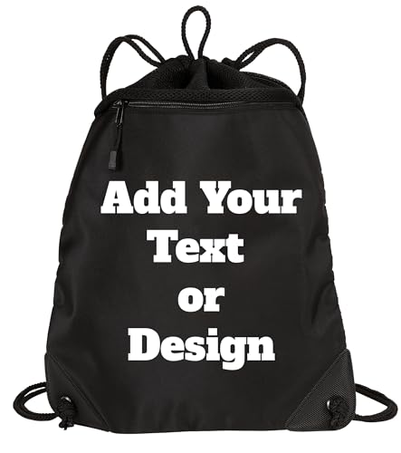 Promotional Items with Your Logo : Custom Backpack, Personalized Cinch Drawstring Bag, Ideal for Promotional Items - Custom Logo Option Available