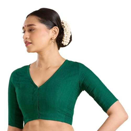 Studio Shringaar Women's Madras Handloom Cotton Side Stretchable ...