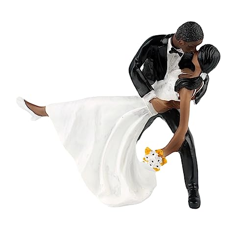 F Fityle Figurine Mariage Figurines Mariée et Marié Personnages Miniatures Décoration Gâteau Résine Artisanale Scène Danse Convient pour Mariage Fête...