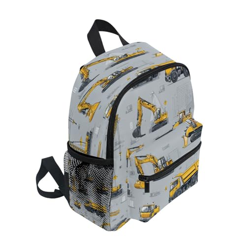 Cute Trucks Crane Excavators Toddler Backpack for Girls Boys Elementary School Kids Kindergarten Bookbag2