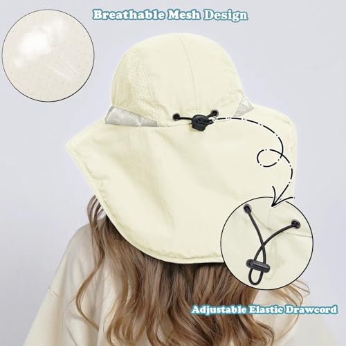 Image of ZOORON Kids Sun Hat with Neck Flap UPF 50+ Beach Hats for Baby Boys Girls