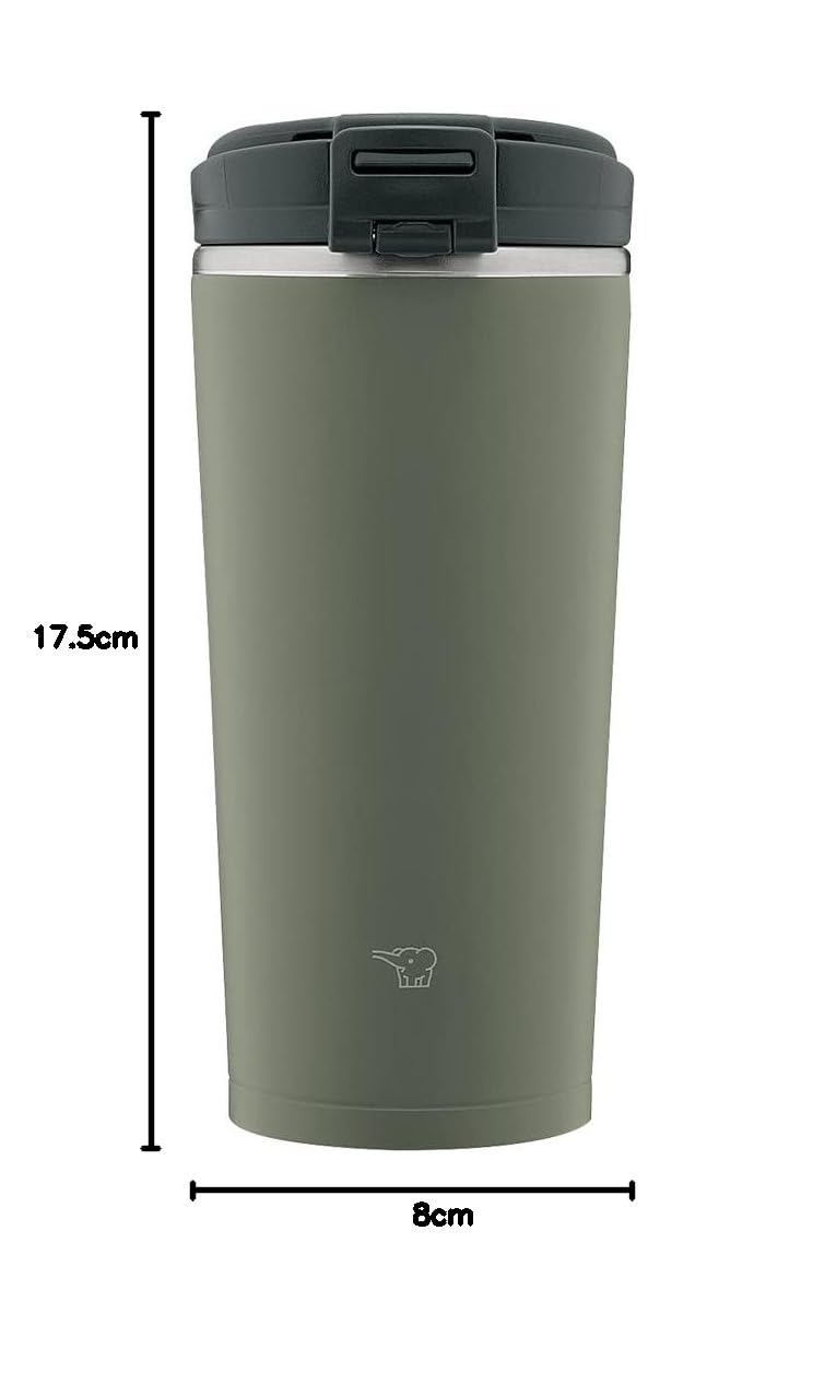 Kubek termiczny ze stali nierdzewnej, termos, izolacja próżniowa, kubek na napoje, tumbler ZOJIRUSHI SX-KA30-HM, forest gray