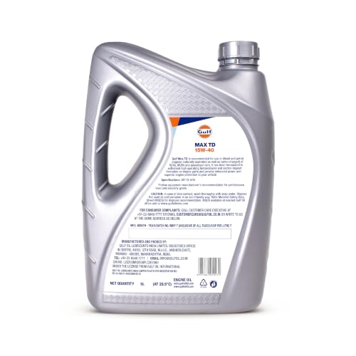 Image of GULF MAX TD 15W-40 - Engine oil that gives maximum power and superior protection for SUVs, MUVs & Crossovers [5 L] - Pack of 1