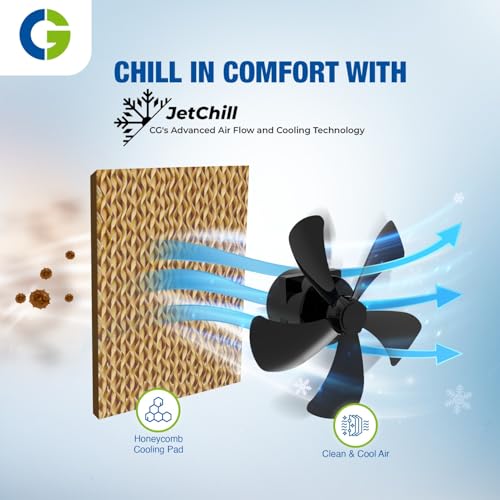 Image of CG Beluga 115L Desert Air Cooler for Home | Inverter Compatible | Ice Chamber | Castor Wheels | Water Level Indicator | Up to 45 Ft Air Throw | 3 Yr Motor and Pump Warranty | 1 Yr Product Warranty