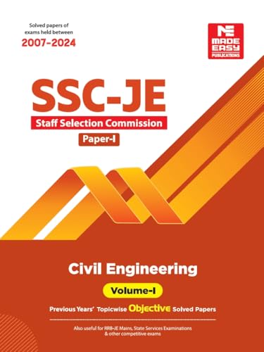 Image of SSC-JE: Civil Engineering 2025- Previous Year Objective Solved Paper-1 Volume-1