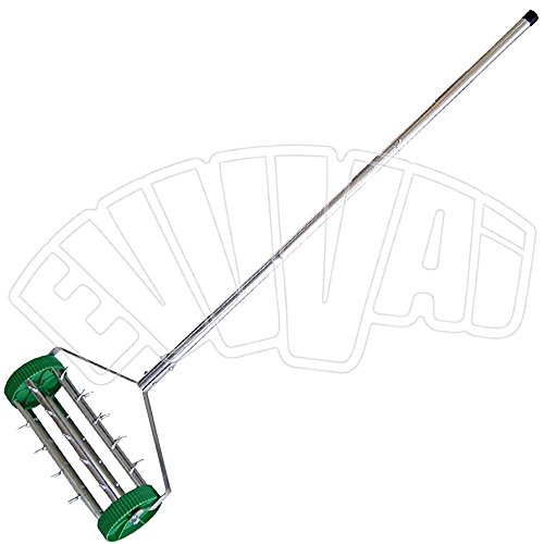 RASTRELLO AERATORE CON RUOTE E MANICO 120 CM ARIEGGIATORE GIARDINO PRATO INGLESE