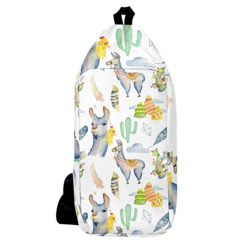 Sac à dos à bandoulière aquarelle lama idéal pour vos sorties urbaines et escapades de week-end