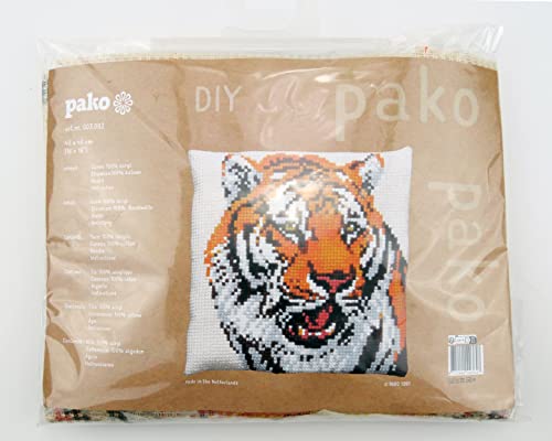Pako Tiger Cushion Pillow Front Chunky Cross Stitch Kit Embroidery Animals, 58003092 Cotton - Image 4