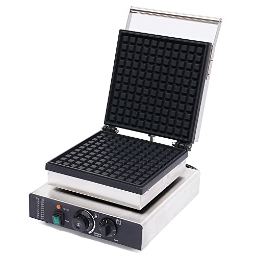 MuChaIOAK Waffle Maker Square 2000W, Double Heating Square Belgian Waffle Iron Heavy Duty Non-stick Electric Waffle Maker for Restaurant Bakeries Snack Bar Home, 50~300?