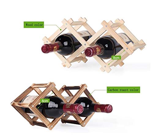 Soporte para botellas de vino plegable de madera 3 botellas miniatura 3