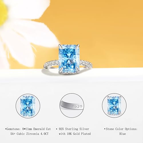 4.0CT Pear Shape Cubic Zirconia Engagement Wedding Ring For Her 925 Sterling Silver Teardrop Promise Bridal's Ring For Women3