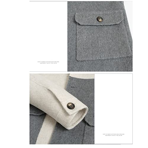 CHUNYU Wollen jas korte sectie revers kleurblokkerende tweed jas herfst en winter nieuwe jeugd casual kasjmiervrije jas - Image 8