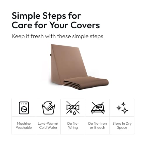 Image of Frido Wedge Plus Cushion Cover | Ultrasoft, Breathable & Cool Pillow Cover | Aesthetic Pillow Cover for Home | Durable & Machine Washable | Light Caramel