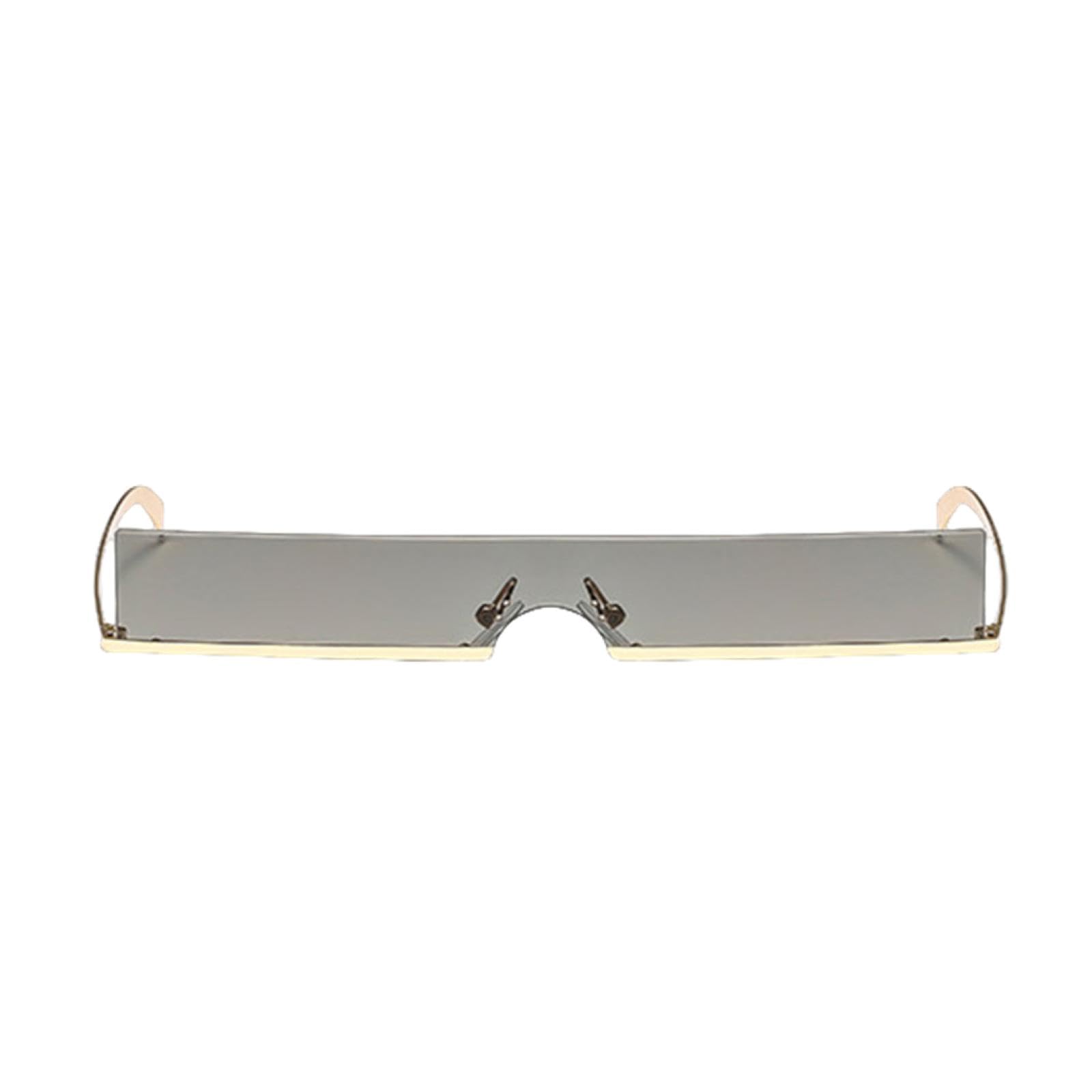 Gafas de sol rectangulares pequeñas de media montura para mujer, populares de una pieza