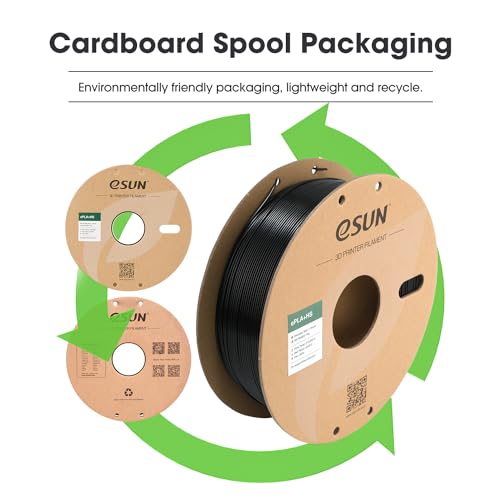 Image of eSUN High Speed PLA+ Filament 1.75mm, 3D Printer Filament Speedy PLA Plus for Fast Printing, 1KG per Spool, 2 Spools 3D Printing Filament, Black