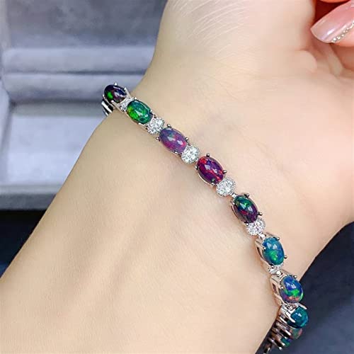 Bague opale noire naturelle argent 925, le cadeau noble idéal pour femme