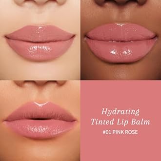bayfree Tinted Lip Balm Plumper, Glossy, Pump Lips, Lightweight, Moisturize & Tint with Jojoba Seed Oil, Vegan Lipbalm Lip Care, Pink Rose