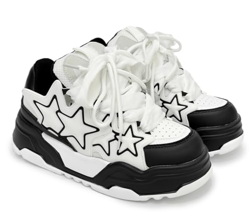 Star Shoes Y2k Sneakers Cute Shoes Chunky Sneakers for Women Anti-Slip Comfort Travel Outdoor Sport Female All-Match Round Toe Slip On for Daily Wear Girl3