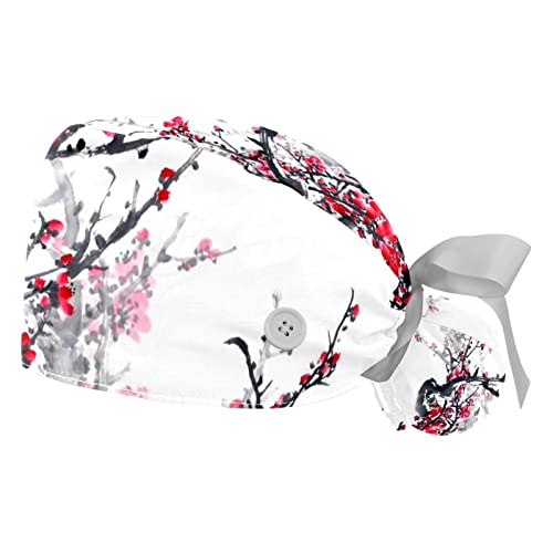 Chapeaux de travail fleur de prunier JDEZ pour hommes et femmes en lot de 2