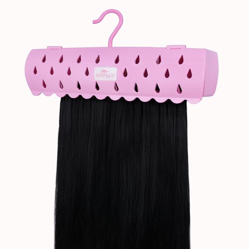 GOOGOO Hair Extension Holder Stand for Styling 5 Installation Modes With Tool Pink Hair Extension Holder Designed to Securely Hold Your Extensions for Washing Styling Packing and Storing