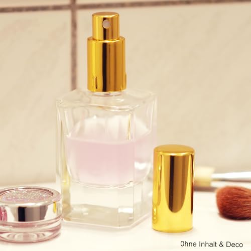 Frasco cuadrado Fantasia con bomba spray 50 ml oro miniatura 4