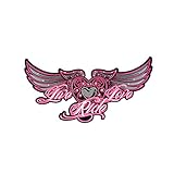 Womens Biker Patches: Live Love Ride Embroidered: Five Colors:Pink Small