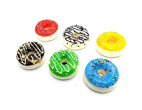 1:1 Scale Handmade Simulated Food Refrigerator Magnets 3D Decorative Fridge Magnets for Home Kitchen Decor Food Magnet (Donut), Pack of 6