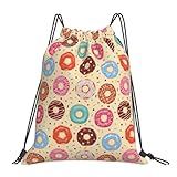 TZTTZT Donut Print No.9040 - Mochila con cordón, pequeñas bolsas de gimnasio para hombres y mujeres, mochila deportiva