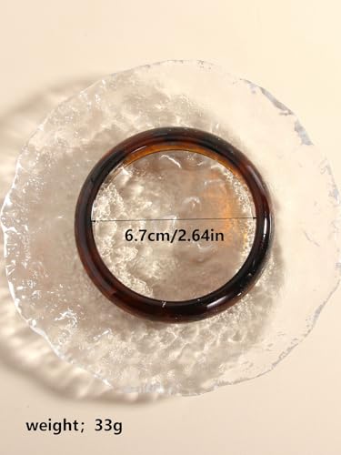 Image of Colorful Geometric Round Circle Resin Acrylic Bangle Bracelet Cute Handmade Chunky Statement Wristband Bracelet for Women Vintage Jewelry