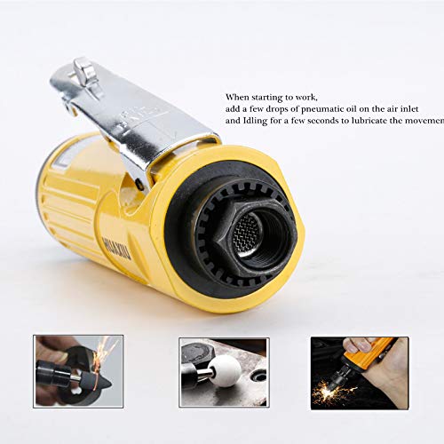 Air Die Grinder With 1/4"(6Mm) And 1/8"(3Mm) Collets, Pneumatic Die Grinder Kit, 22000 Rpm #TOP3