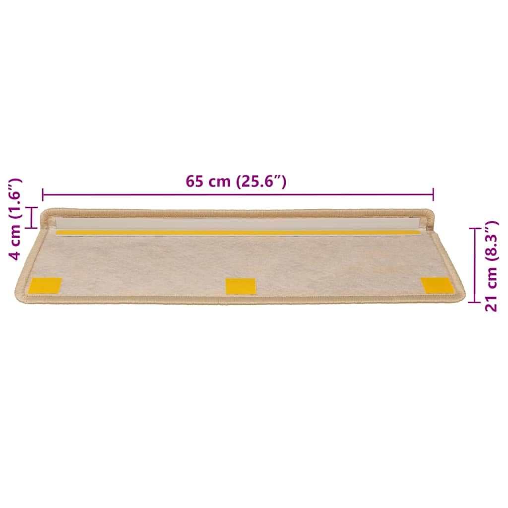 Tapis d'escalier Autocollants 30 pcs Beige Clair 65x21x4 cm revêtement antidérapant Protection sécurité Contre Chute intérieur extérieur Bois carrelage