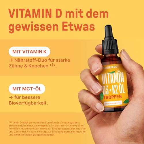 BRAINEFFECT Vitamin D3 K2 Tropfen – Hochdosiert, 500% Tagesbedarf – Ansicht 3