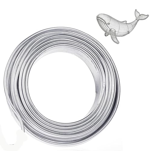 9 Gauge Aluminum Craft Wire - 50 Feet 3mm Bendable Metal Sculpting Wire for Jewelry Making Bonsai Floral Arrangements Structural DIY(Thick Silver)