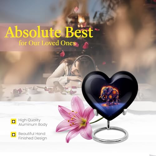 Image of Elephant Urn Cremation Keepsake Urn for Ashes Adult Female 3 Inch 2 Qty | Small Burial Urns for Mom & Dad Memorial Urns