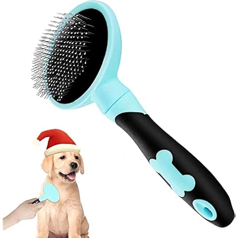 Makerfire Dog Slicker Grooming Brush Cat Long & Short Hair Brushes Dogs Small & Large Soft Brush for Puppy Pet Blue Cover