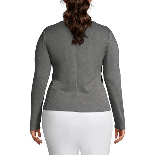 Lands' End Women's Cotton Polyester Zip Crew Cardigan2