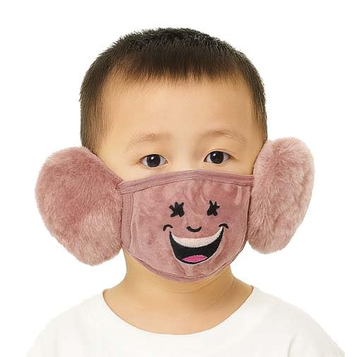 mikoniko Kids Soft Plush Winter Face Mask with Ear Covers | Cold Protection for Boys & Girls (3–10 Years) | Pack of 1_Pastel-picture-11