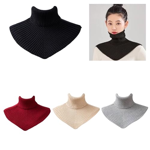 Winter Knitted Collar Women Knitted Turtleneck Scarf Shoulder Wraps Solid Scarf for Fashionable Women4