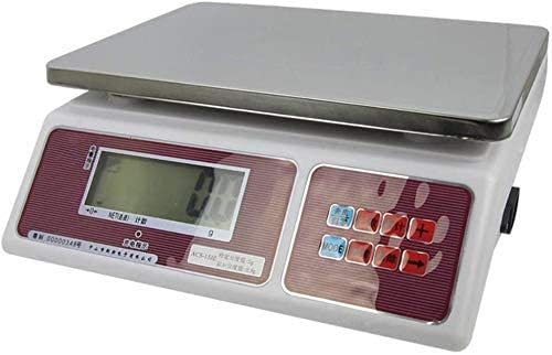 Electronic Scales Food Scale Stainless Steel Industrial Digital Weighing LCD Display for Factories Restaurant Meat Fruit Convenience Store (White 3kg/0.1g) (White 15kg/0.5g)